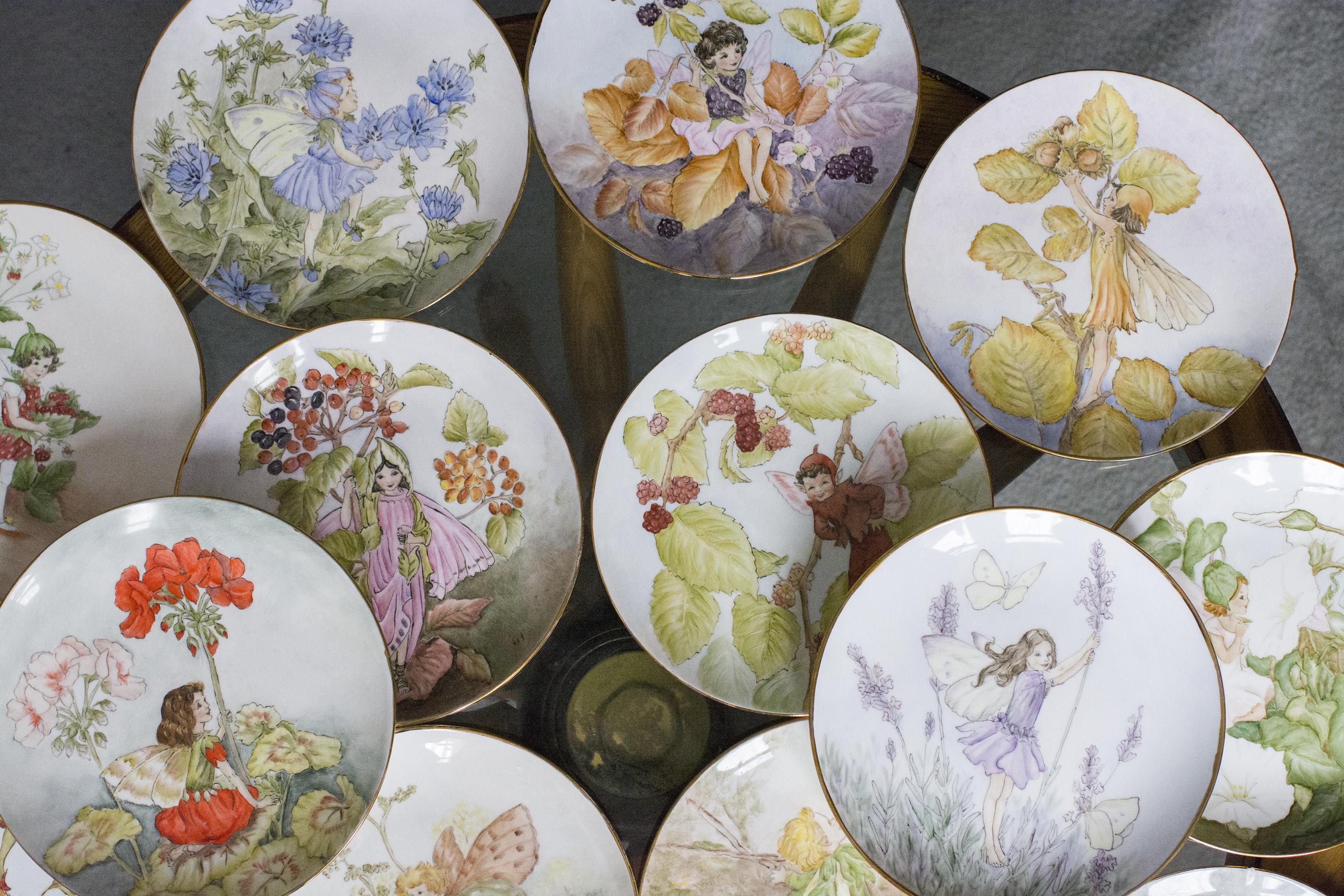 Set of 16 Plates, Flower Fairies Plate by Cicely Mary Barker, HAND