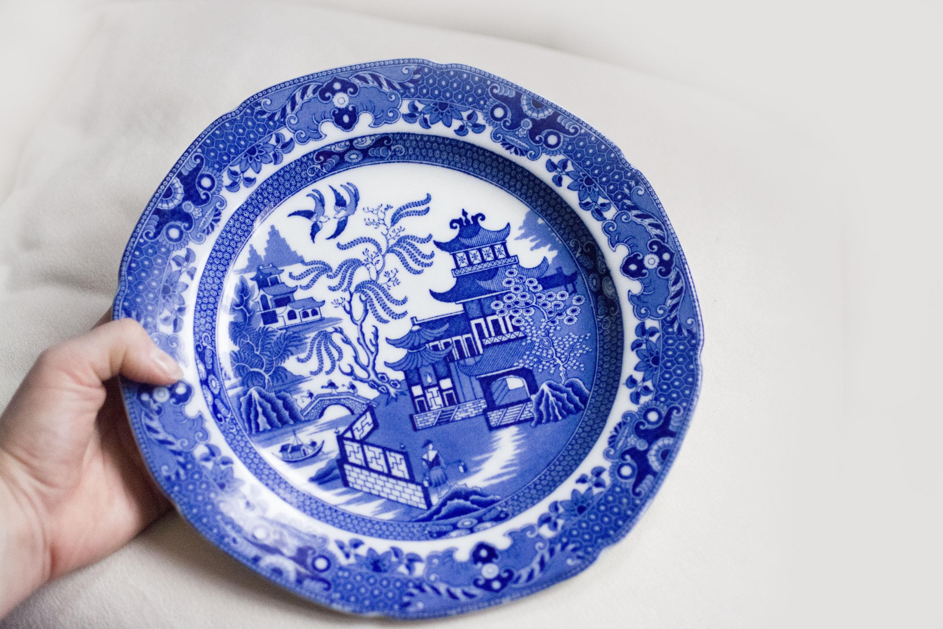 26 Cm, Antique 1930s, Burleigh Ware Burgess & Leigh, Blue Willow