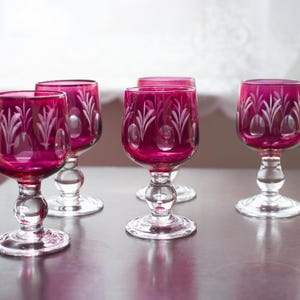 アンティークウランガラス6個セットライトブルーグラス、デザート