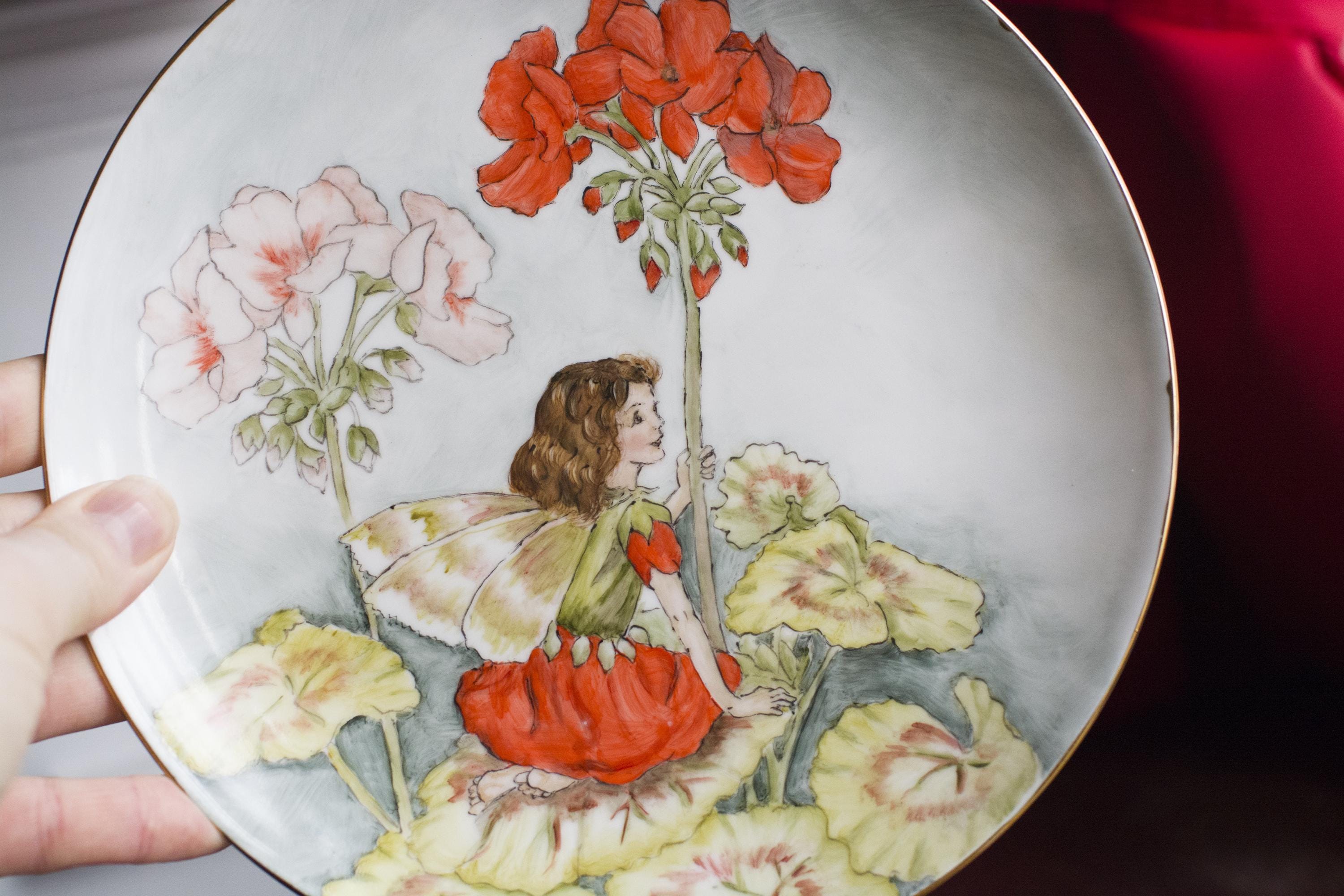 Set of 16 Plates, Flower Fairies Plate by Cicely Mary Barker, HAND
