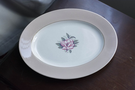 12 31cm Big Pink Serving Plate Barratts Delphatic White Tableware English Serving Dish Pink Red Flower Vintage Etsy UK