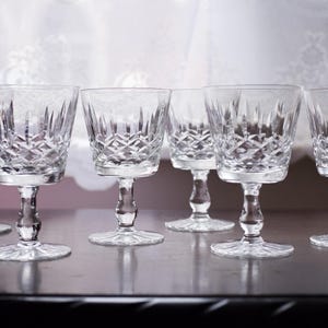5&quot;, zestaw 6 szklanek, Vintage Edinburgh Crystal, kieliszek do sherry, kieliszek do porto, kieliszki do wina, szkło dmuchane ręcznie, wzór „APPIN”, wyprodukowano w Anglii