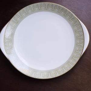 26.5 cm Vintage Royal Doulton Sonnet H.5012 Bread & Butter Serving Plate, English Fine Bone China, gold rim, Dinnerware, made in England,