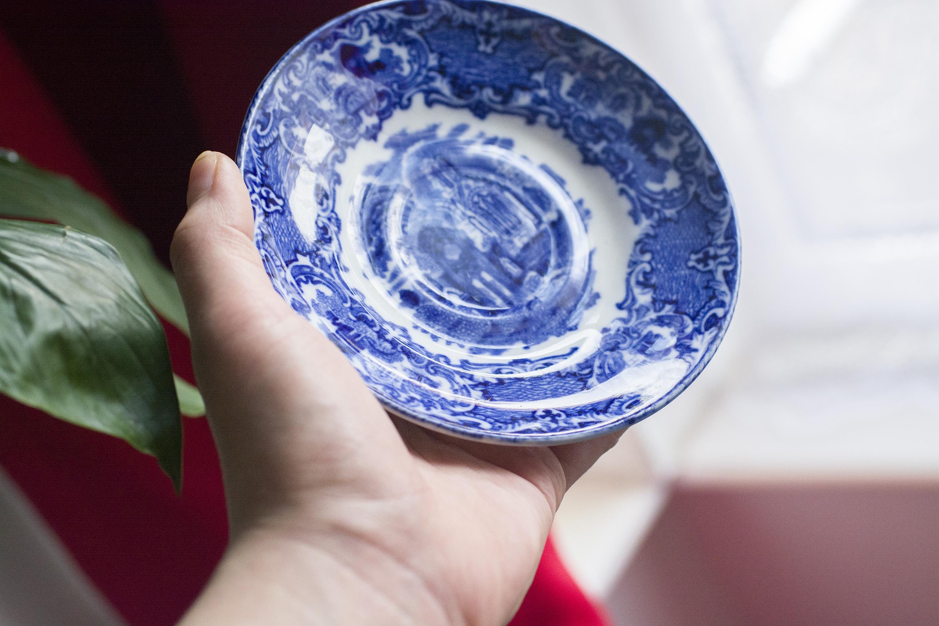 Set of 2 X Antique Plates/saucers, Blue and White, George Jones