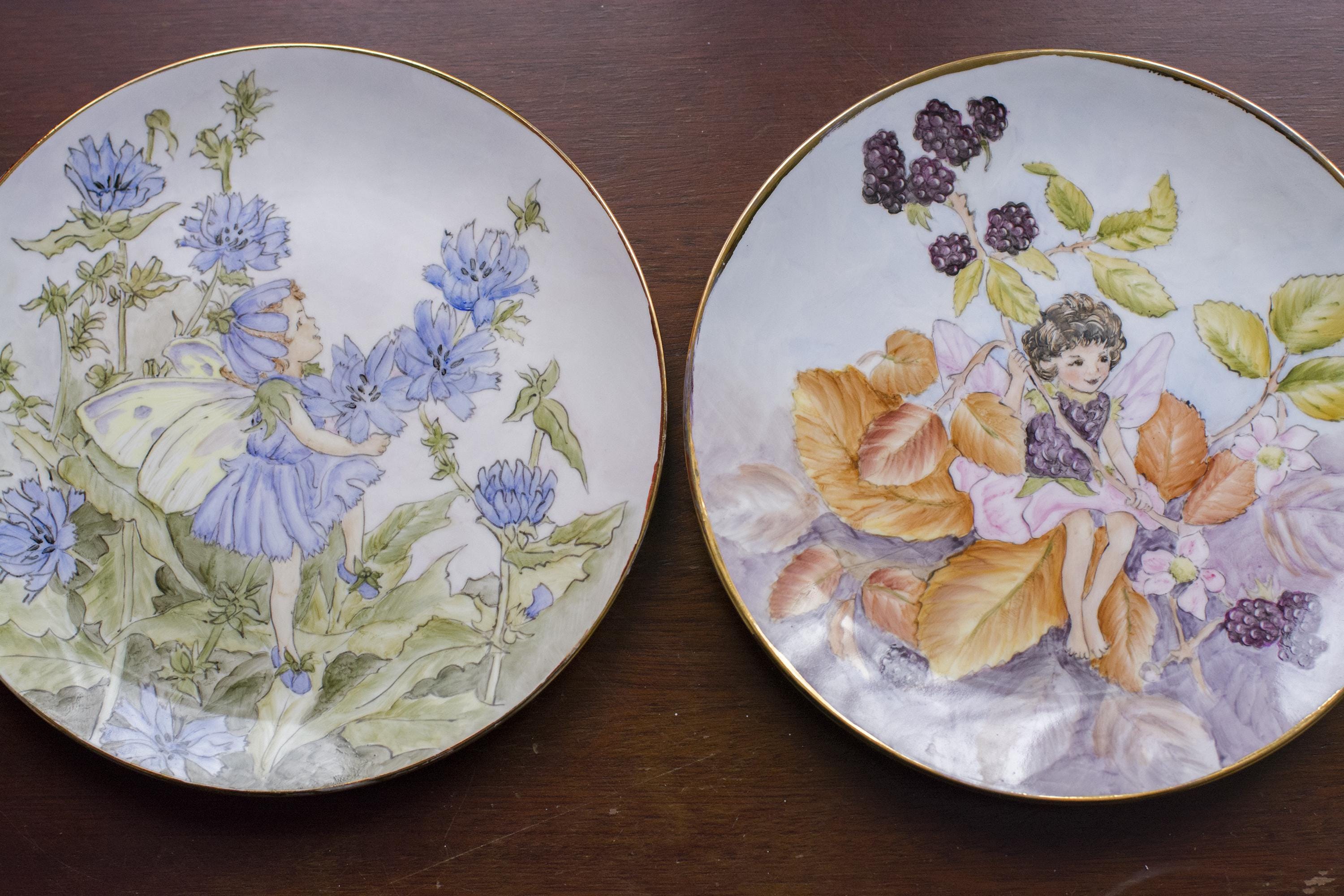 Set of 16 Plates, Flower Fairies Plate by Cicely Mary Barker, HAND