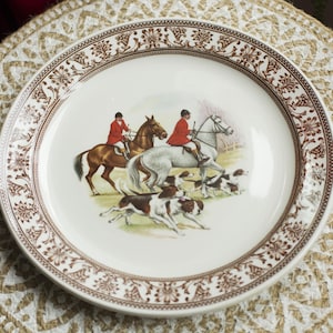 Plato de colección vintage de cazadores de zorros ingleses. Vitriefield Hotel Ware, decoración de pared, Royal Doulton Group, escena campestre, coleccionable.