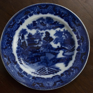 Antique 16cm plate Blue Willow decorative plate side plate English plate blue Made in England