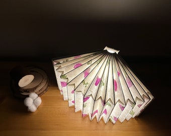 Handmade Foldable Lamp, Vintage Paper, Natural Lighting for Decoration and Meditation, Perfect Housewarming Gift, Ideal Valentine gift