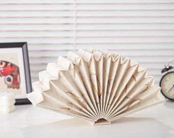 Lámpara rústica beige: iluminación moderna única, arte de papel hecho a mano, decoración natural minimalista, regalo casero elegante, regalos navideños perfectos para ella