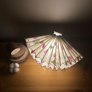 Handmade Paper Foldable Lamp, Unique Bedside Night Light, Decorative lamp, Aesthetic Home Decor, Housewarming Gift, Unique Decor. image 7