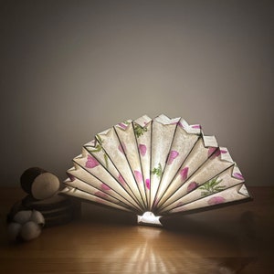 Handmade Paper Foldable Lamp, Unique Bedside Night Light, Decorative lamp, Aesthetic Home Decor, Housewarming Gift, Unique Decor. image 3
