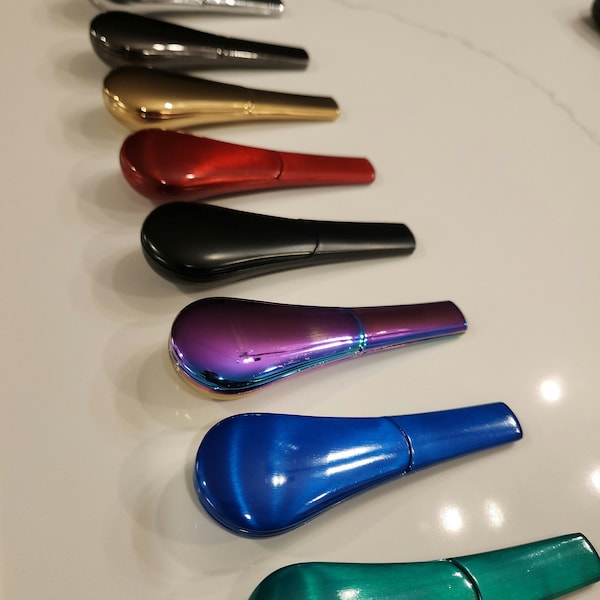 Discreet Metal Pipes for Smoking Bowl Unique Spoon Pipes for Tobacco Hand Pipe Colorful Metal Smoking Pipe with Lid Magnetic Cheap Pipe