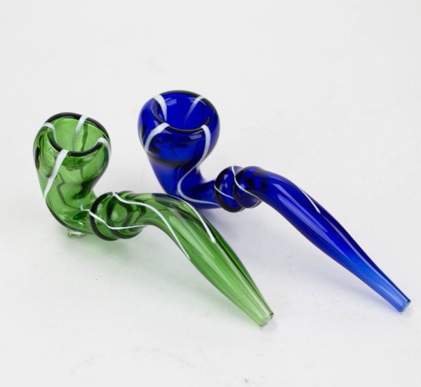 Fancy Green Glass Smoking Pipe, Flat Mouth, Glass Smoking Pipe, Smoking Pipe,  Glass Pipes, Glass Pipe, Pipes Glass, Unique, Tobacco Pipe 