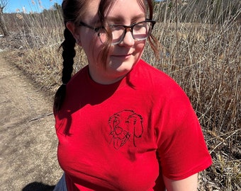 Embroidered Golden Retriever Dog T-Shirt