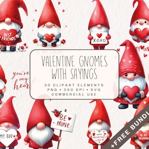 Valentijnskabouters met spreuken Clipart, Be My Valentine's Day-spreuken in PNG en SVG, romantische afbeeldingen en liefdesillustraties voor het maken van kaarten