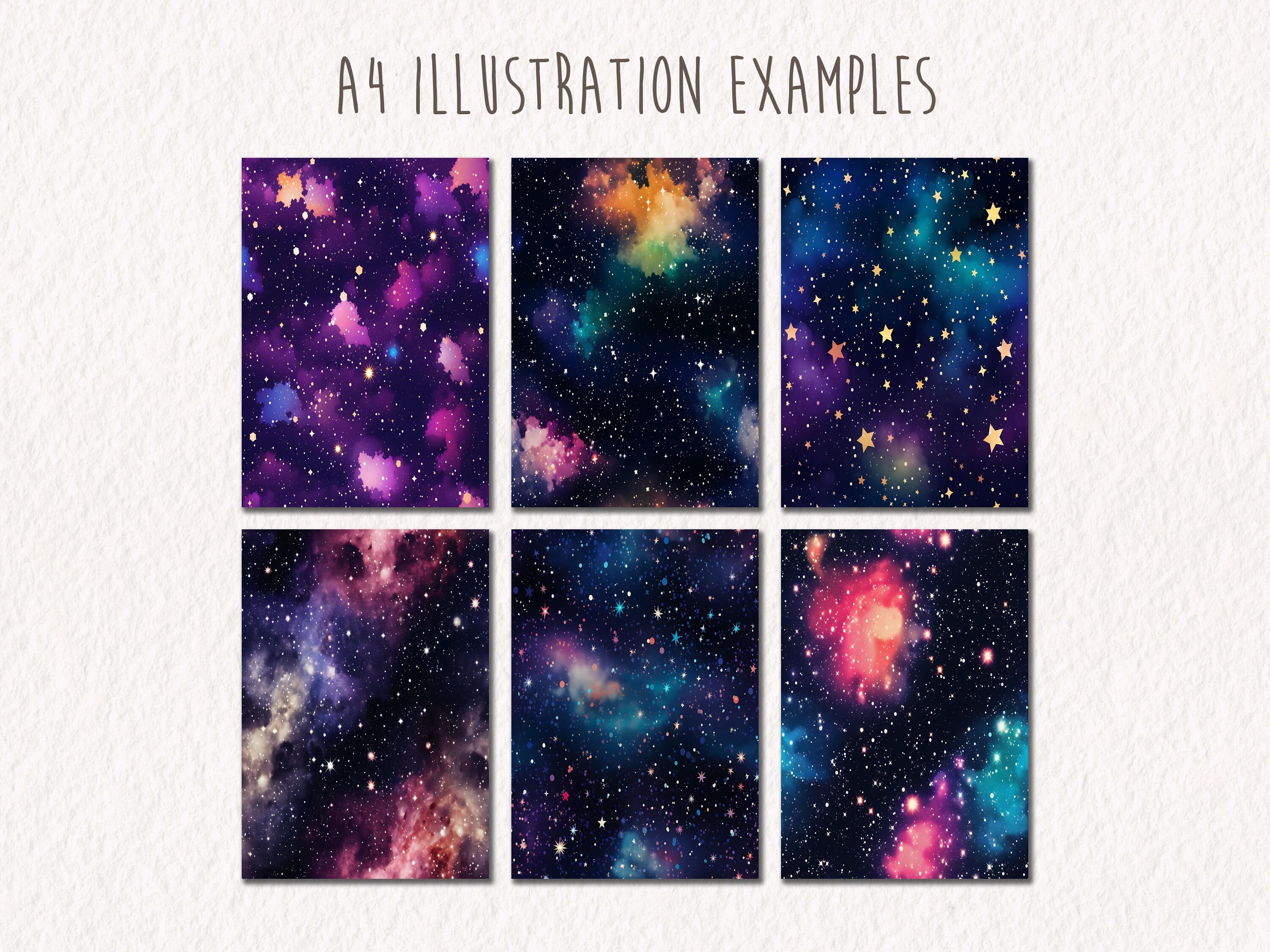 Seamless Night Sky Digital Paper, Galaxy Pattern in JPG, Night Sky ...
