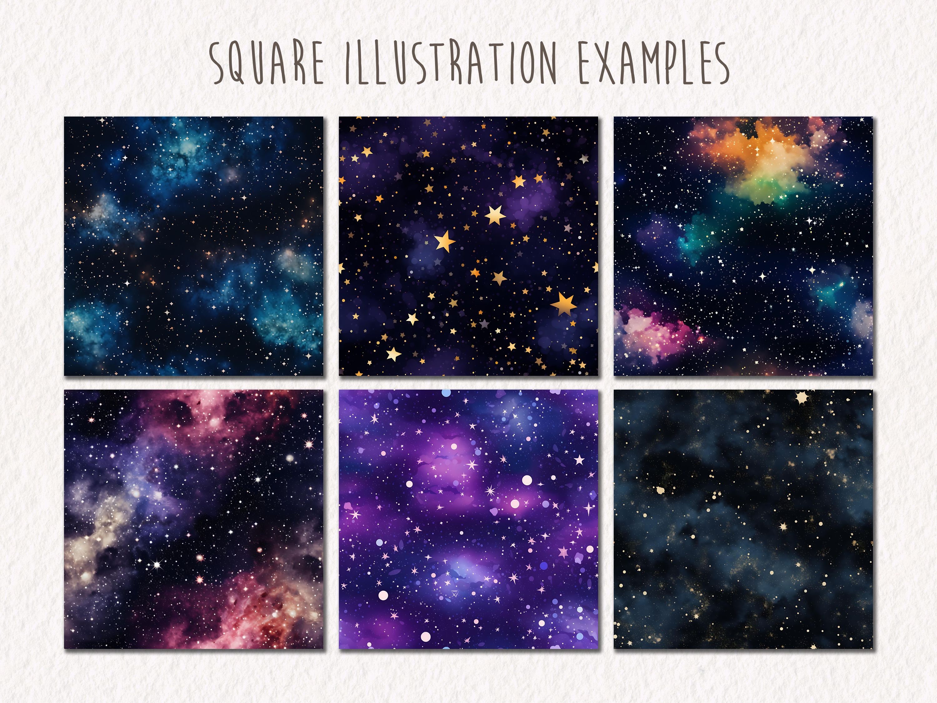 Seamless Night Sky Digital Paper, Galaxy Pattern in JPG, Night Sky ...