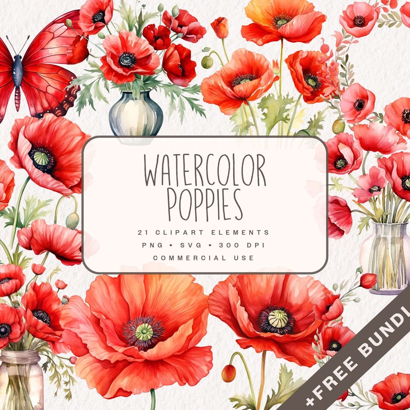 Poppy Graphics Bundle - Etsy