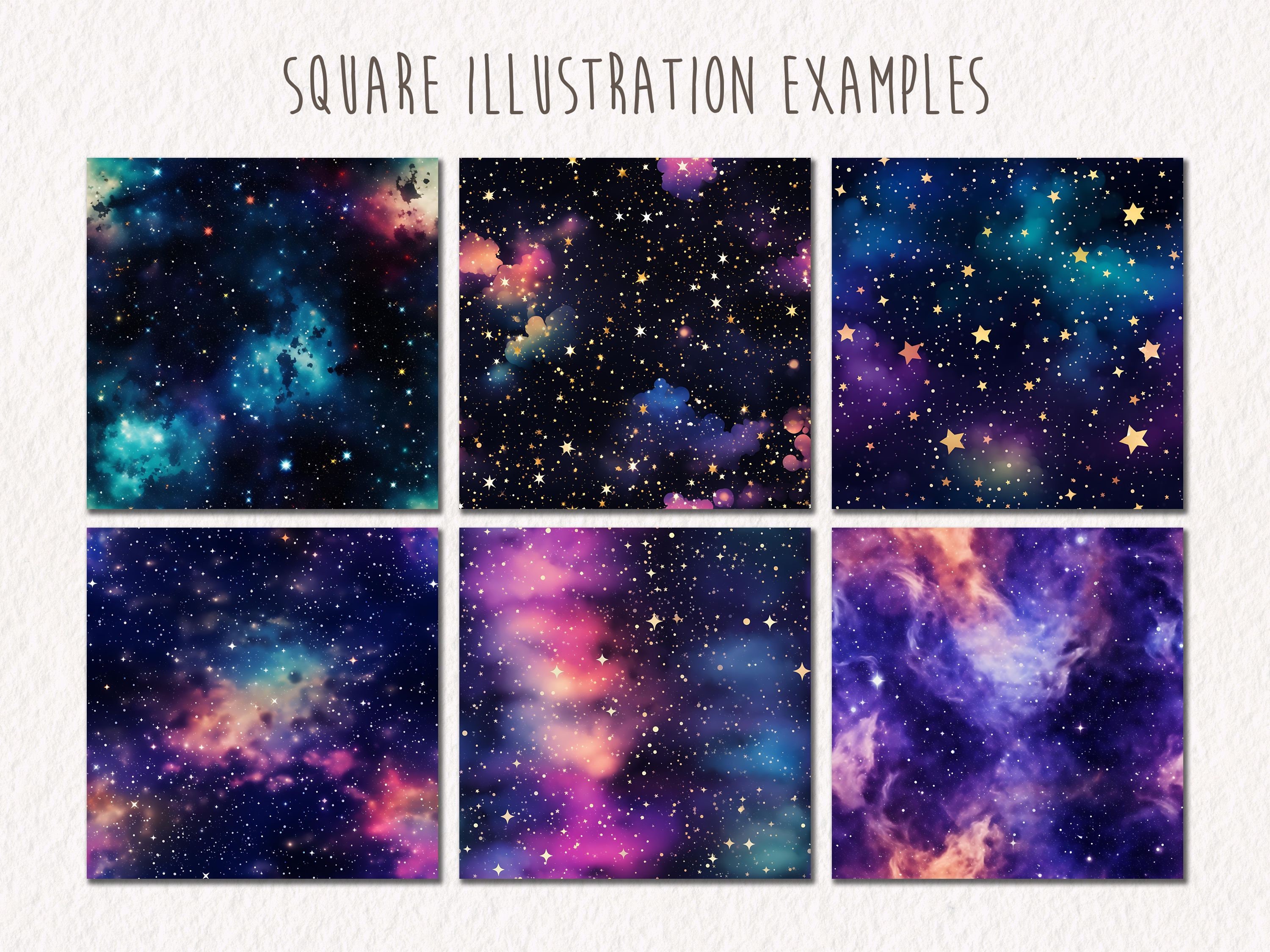 Seamless Night Sky Digital Paper, Galaxy Pattern in JPG, Night Sky ...