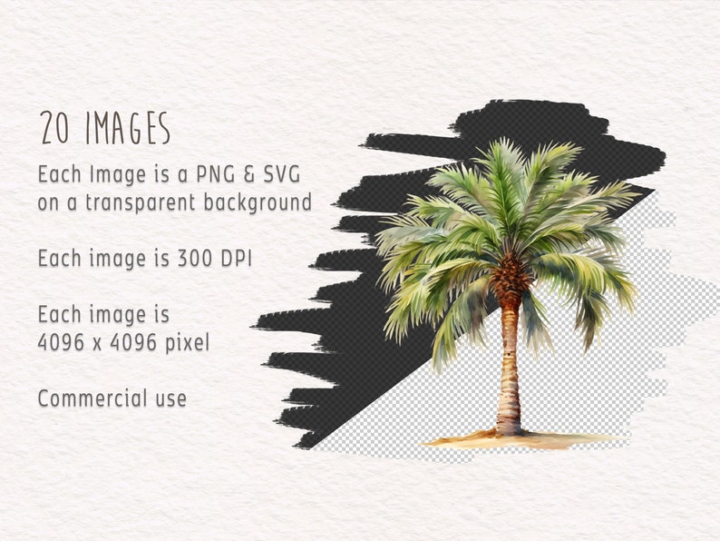 May include: A digital illustration of a palm tree with green leaves and a brown trunk. The image is on a transparent background.