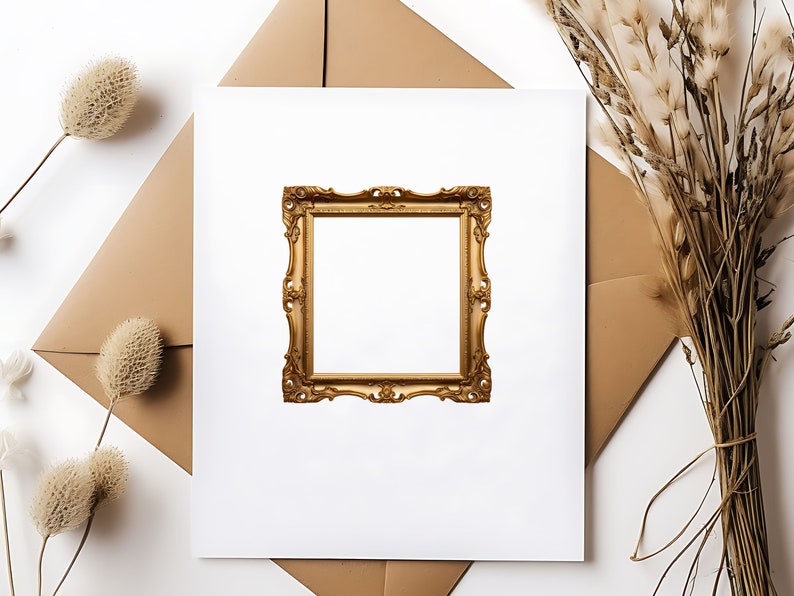 Antique Gold Frames Clipart Vintages Frames Graphics Rococo Etsy