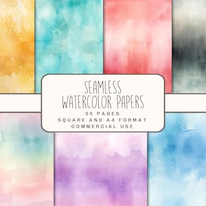 Seamless Watercolor Digital Paper,