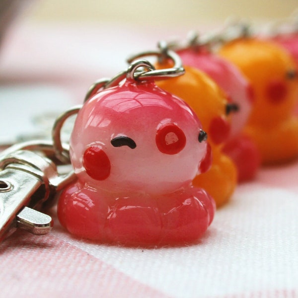 Berry Blush Tako-chan - Cute Octopus Keychain / Kawaii Handmade Polymer Clay Charm, Key chain