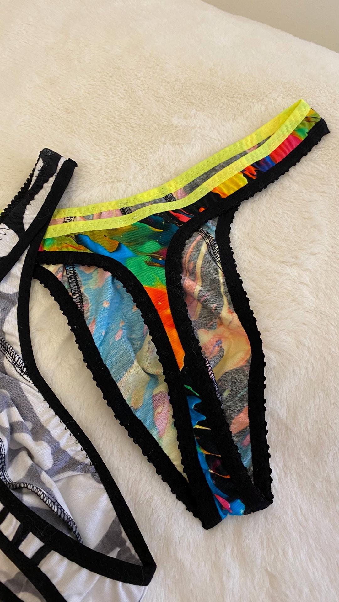 String en coton pour homme, lot de deux slips, strings colorés pour ...