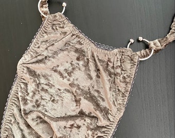 Men's thongs, velvet thongs for men, men's underwear, dark gray thongs for men
