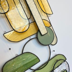Modern stained glass, Mobile suncatcher, Wall hanging decor
