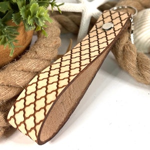 Engraved Classic Pattern Keychain | Keychains Strap | Keychain Wristlet Strap Leather | Anniversary Gift | Handmade Keychain