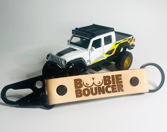 Boobie Bouncer Leather Keychain | 4x4 | Off-Road | ATV | Side by Side | Keychain | Gift for Him | Gift for Her | 3rd Anniversary