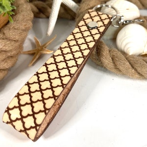 Engraved Classic Pattern Keychain | Keychains Strap | Keychain Wristlet Strap Leather | Anniversary Gift | Handmade Keychain