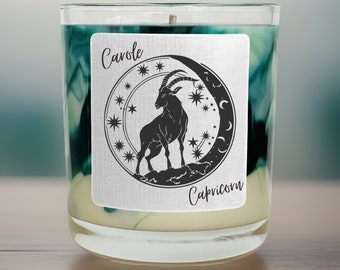 Capricorn Zodiac Candle | Personalised Star Sign Gift | Birthday Gift for Her  | Coconut Soy Candle | Capricorn Gift