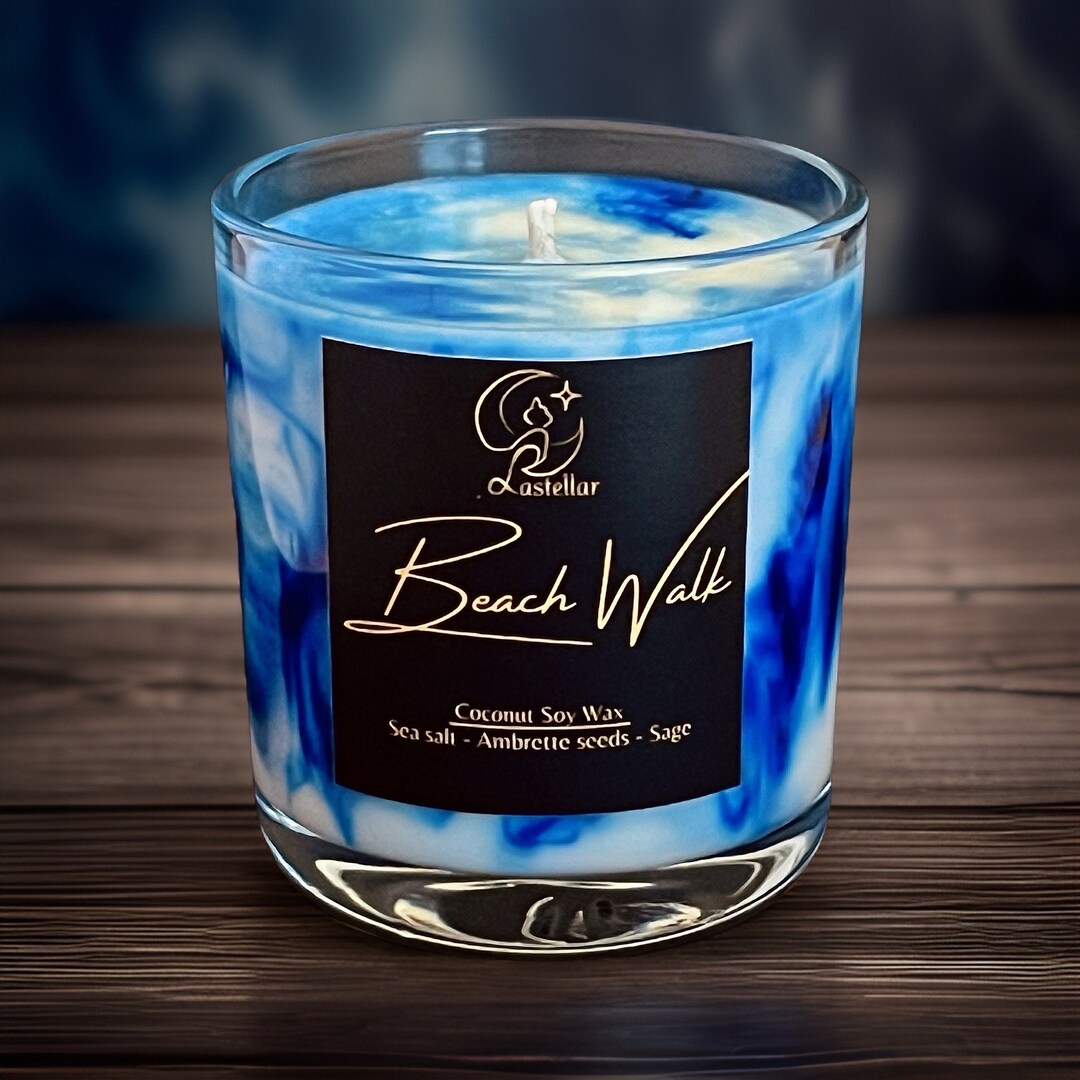 Wood Sage and Sea Salt Scented Candle Beach Walk Vegan Etsy