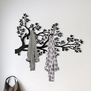 EXTRA LARGE Branch Coat Rack Metal Wall Hanger, Horizontal Tree Branches Coat Rack, Metal Wall Decor Hooks, Coat Rack Entryway Organizer