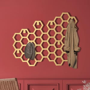 Extra Large Honeycomb Metal Coat Rack: Modern Wall Decor