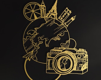 Arte mural metálico de ciudades del mundo: fotografía, decoración minimalista