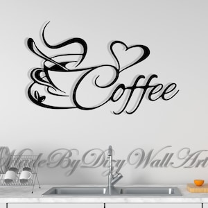 Metal Wall Art Coffee Lover: minimalistisch lijnkunstdecor