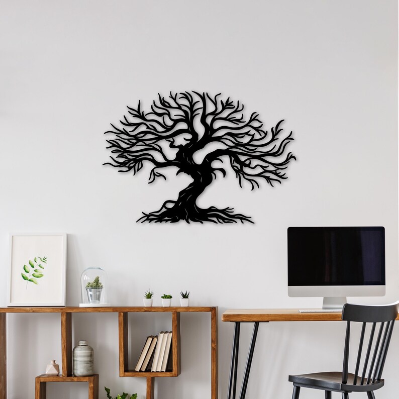 Tree of Life Metal Wall Art – Black Nature Inspired Decor - Etsy