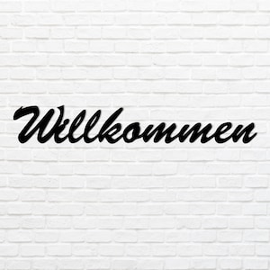 Willkommen Sign Metal Wall Art, Minimalist Line Art, Willkommen Wall Art, Metal Wall Decor, Front Porch Decor, Porch Signs, Metal Signs