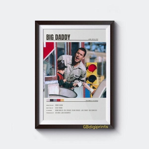 BIG DADDY Movie Poster Digital Download - Gift Idea - Minimalist Movie Poster - Printable Wall Art Print |