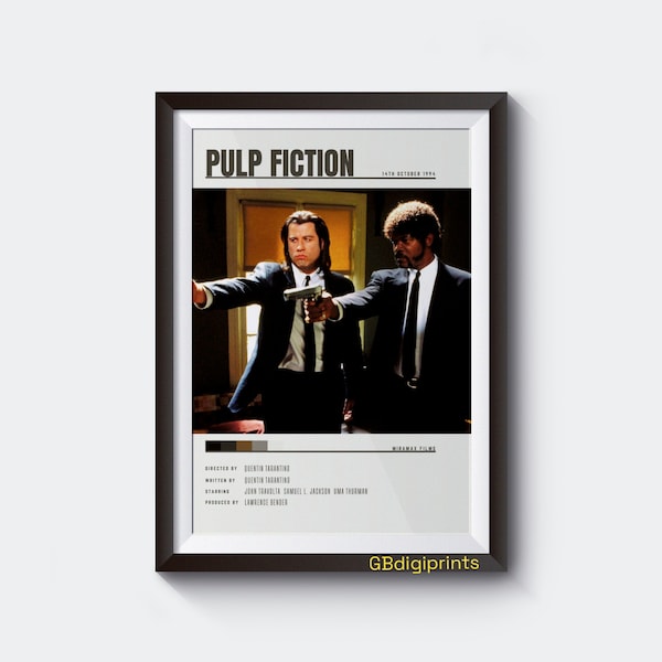 PULP FICTION Movie Poster Digital Download - Gift Idea - Minimalist Movie Poster - Printable Wall Art Print |