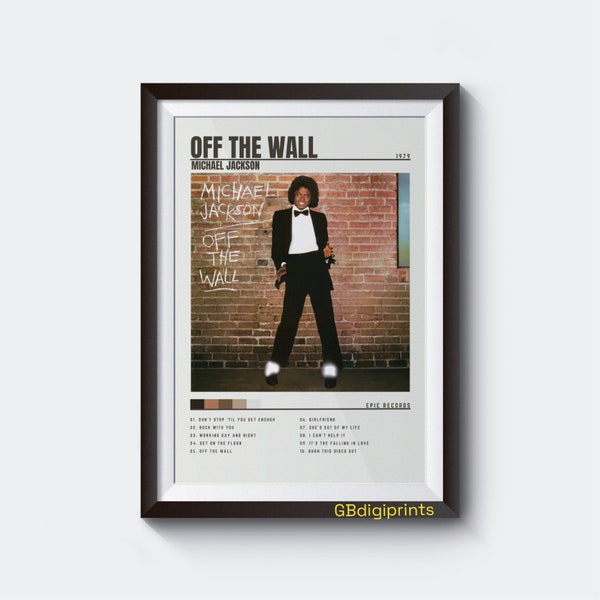 MICHAEL JACKSON off the wall Album Poster Digital Download - Gift Idea - Minimalist Music Poster - Printable Wall Art Print