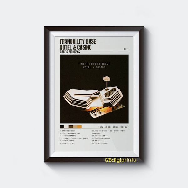 ARCTIC MONKEYS Tranquility Base Hotel & Casino Album Poster Digital Download - Gift Idea - Minimalist Music Poster -Printable Wall Art Print