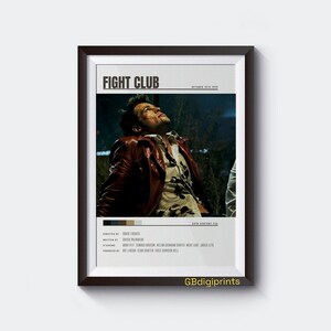 FIGHT CLUB Movie Poster Digital Download - Gift Idea - Minimalist Movie Poster - Printable Wall Art Print |