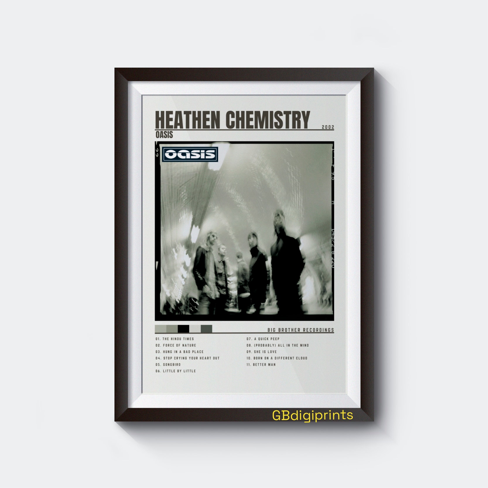 OASIS Heathen Chemistry Album Poster Digital Download Gift Idea oasis-heathen-chemistry-album-poster-digital-download-gift-idea