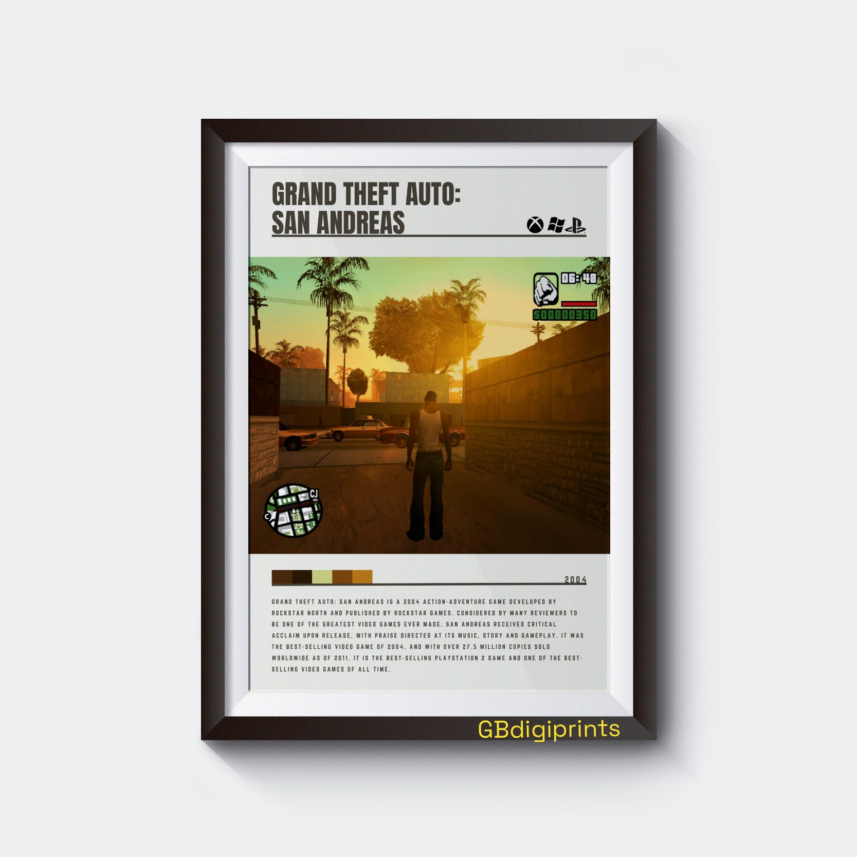 Grand Theft Auto San Andreas Poster and Map Official Rockstar Poster