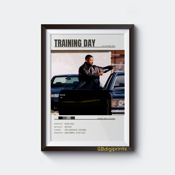 TRAINING DAY Movie Poster Digital Download - Gift Idea - Minimalist Movie Poster - Printable Wall Art Print |