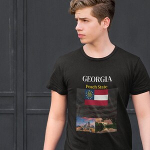 Georgia Peach State Unisex T-shirt | Piedmont Park, Atlanta | US Flag | Georgia Pride